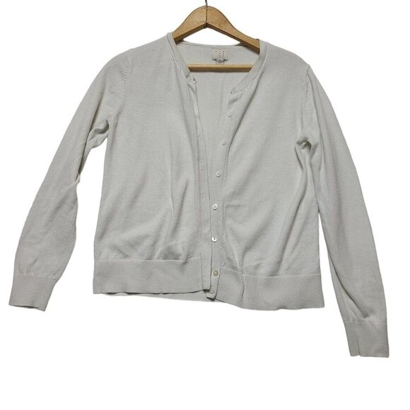 a new day Sweaters - A New Day Sweater Womens Small White Button Knit Cardigan